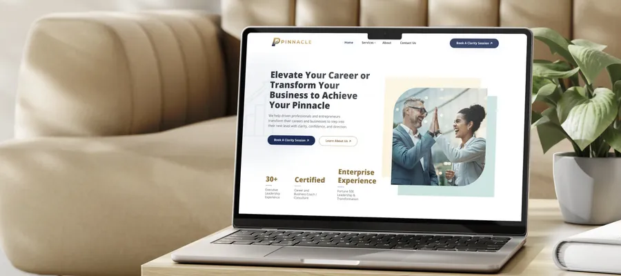 pinnacle coaching & consulting site mockup