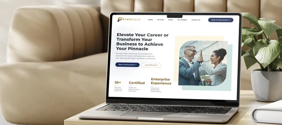 Pinnacle Coaching & Consulting new site mockup after the rebrand