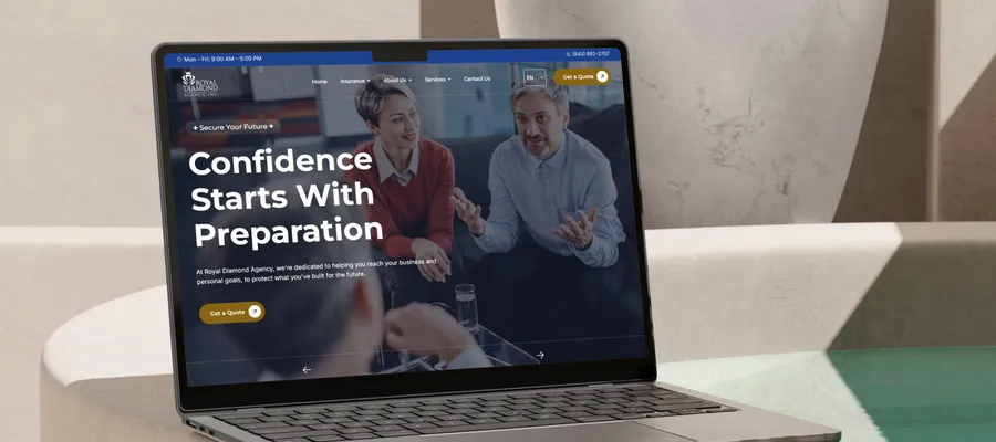 royal diamond agency site mockup