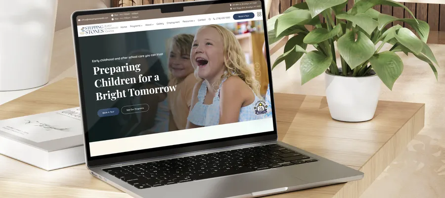 stepping stones early childhood center site mockup