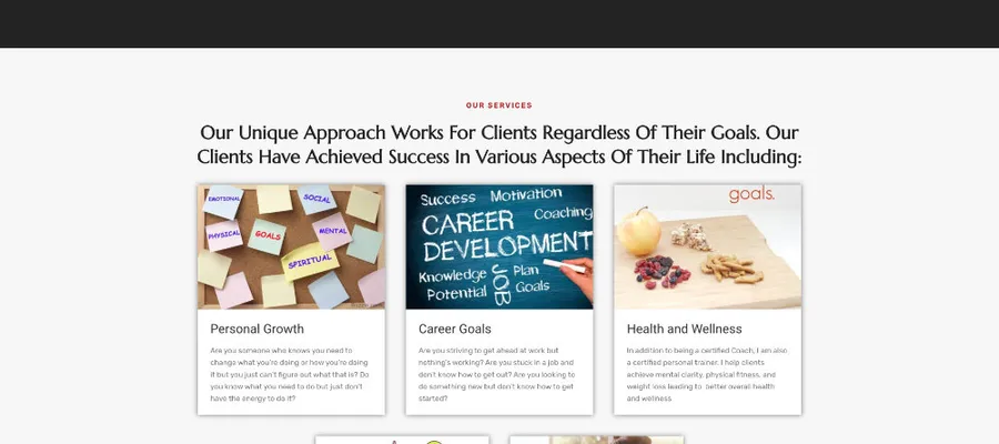 Pinnacle Coaching & Consulting old site before the rebrand